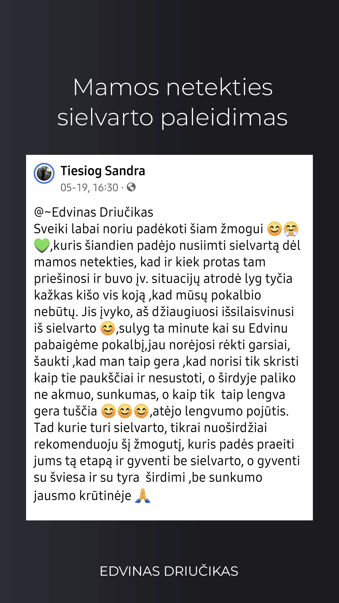 Artimo žmogaus sielvarto paleidimas, praradimo skausmas, praradimo skausmo paleidimas.
