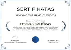 Edvinas Driučikas sertifikuotas asmeninių transformacijų specialistas