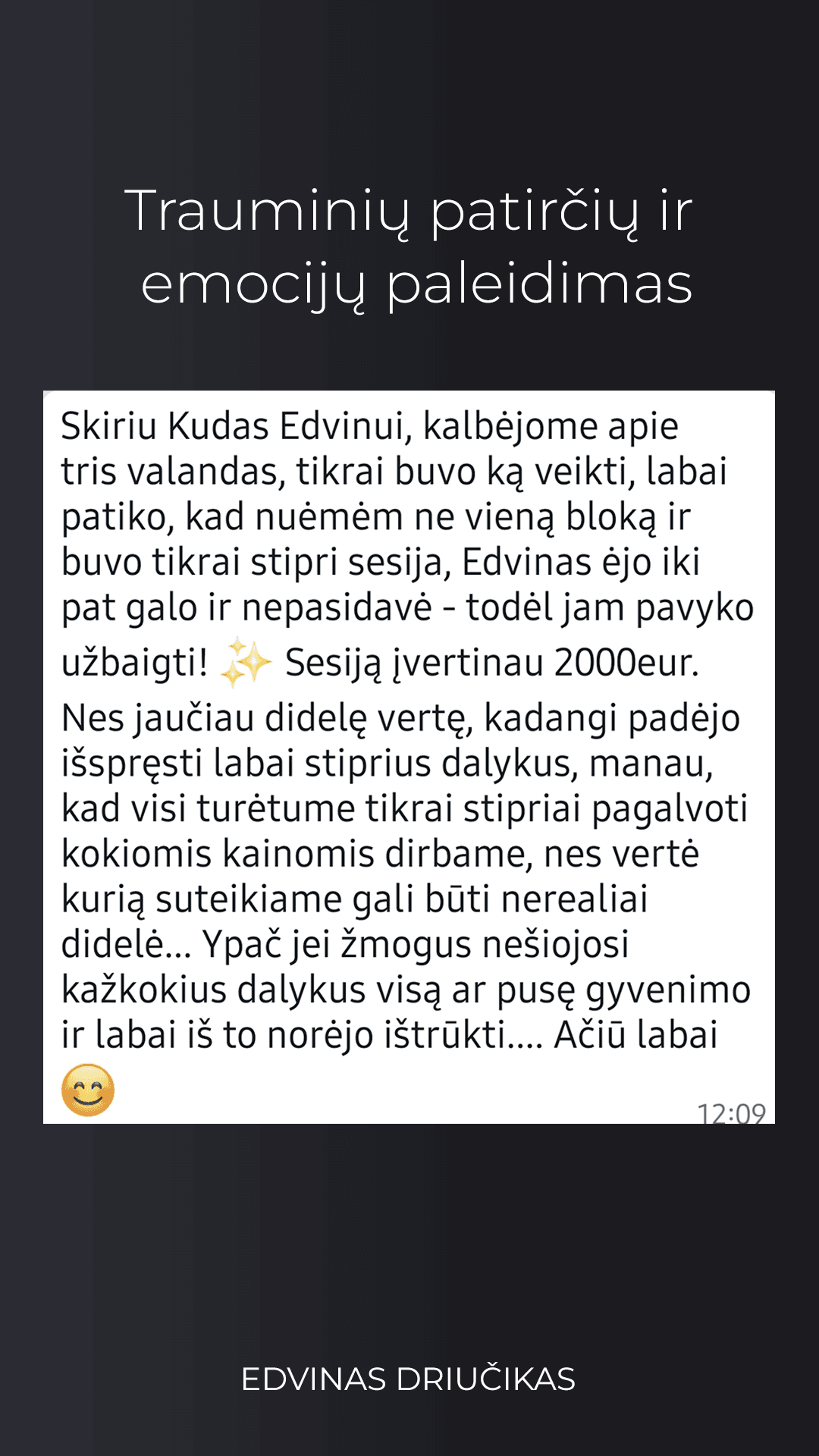 Trauminių patirčių ir emocijų paleidimas